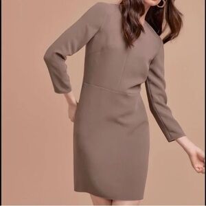 NWT ARITZIA WILFRED VILARD long sleeve dress, earl grey (00)